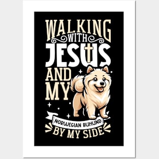 Jesus and dog - Norwegian Buhund Posters and Art